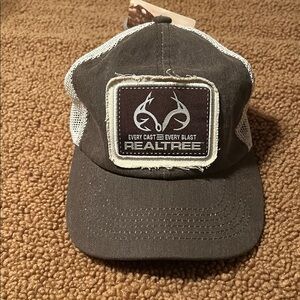 Realtree Brown and White Mesh Trucker Hat